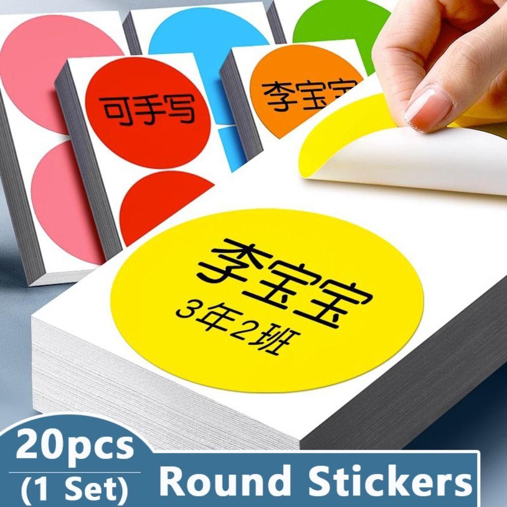 10Sheets Colored Self-adhesive Stickers 10cm Label Sticker Classification Dot Sticker Office Use