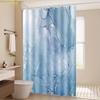 1pc Blue Marble Shower Curtain - Elegant Polyester Bath Decor with Golden Veins, Machine Washable, Perfect for Modern Bathroom