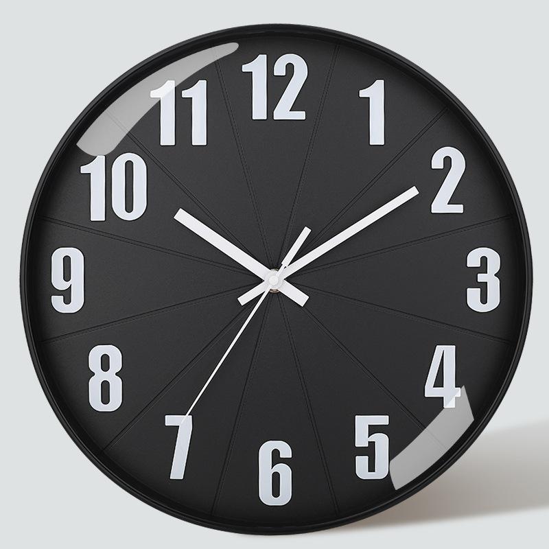 12 Inch 30CM Silent Wall Clock, Creative and Fashionable, Three-dimensional Digital Minimalist Clock for Home Living Room