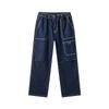 NVG·YOUNG Men's Spring Blue Washed Loose Straight-Fit Denim Jeans
