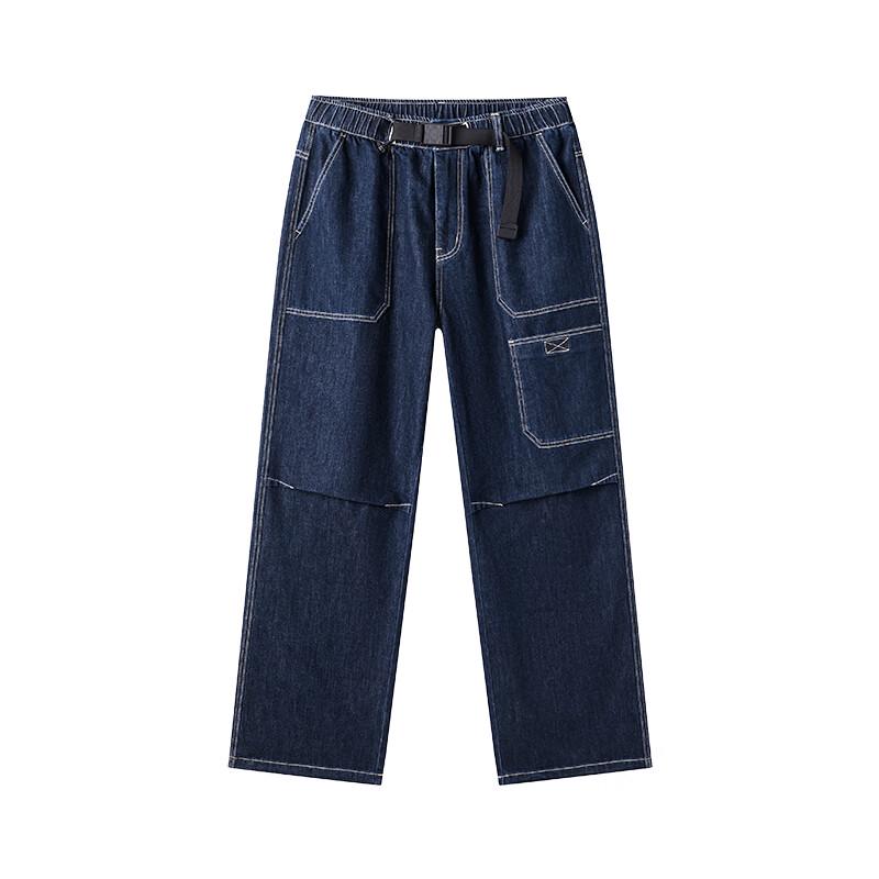 NVG·YOUNG Men's Spring Blue Washed Loose Straight-Fit Denim Jeans