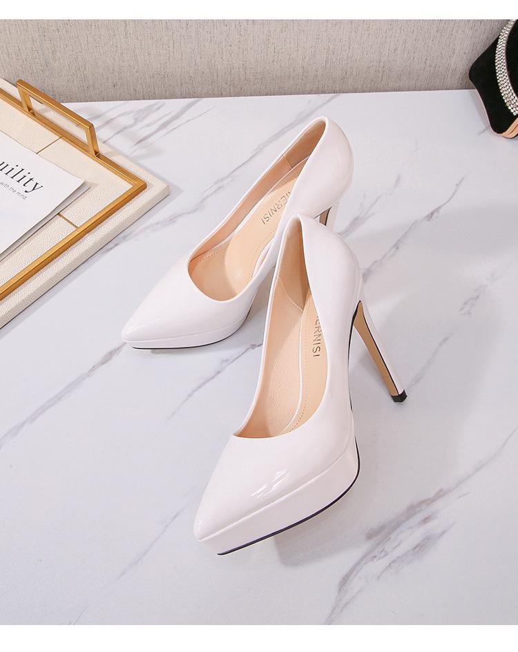 Moda de vară Pantofi de damă Podium ascuțit Cu gura de adâncime Toc stiletto Pantofi de birou singuri Tocuri înalte 35-46 WZ