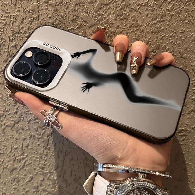 Sexy Phantom Style Phone Case for iPhone 16 15 14 13 12 11 Pro Max XS X XR 8 7 Plus  Plating Matte Shockproof Back Cover