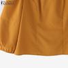 ZANZEA Women Casual Round Neck Solid Color 3/4 Sleeve Blouse