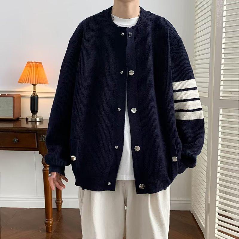 Japanese and Korean Sweaters Simple Autumn and Winter Jackets Men's Trendy Brand Design Sense Loose Casual Versatile Cardigan Baseball Jersey