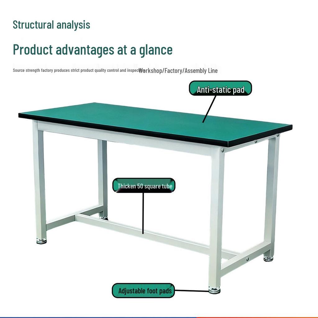 Double-layer Anti-static Trolley with Wheels - Movable Workshop and Material Handling Cart