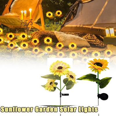3hlavá LED solární slunečnice vodotěsná LED světla pro domácí zahradu, terasu, trávník, dvorek, chodník