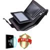Men's RFID Anti-Theft Vintage PU Zipper Wallet & Multifuntional Card Holder