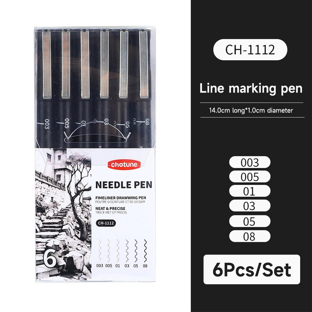 3-15PCS/Set Black Fine Point Pen Waterproof Ink Line Drawing Pen for Artist Illustration Sketching Anime Manga Technical Drawing
