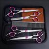 Portable Pet Grooming Scissor Set: Flat & Curved Hairdressing Tools