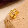 Irregular stainless steel gold open ring light luxury niche high-end jewelry non-fading titanium steel ring