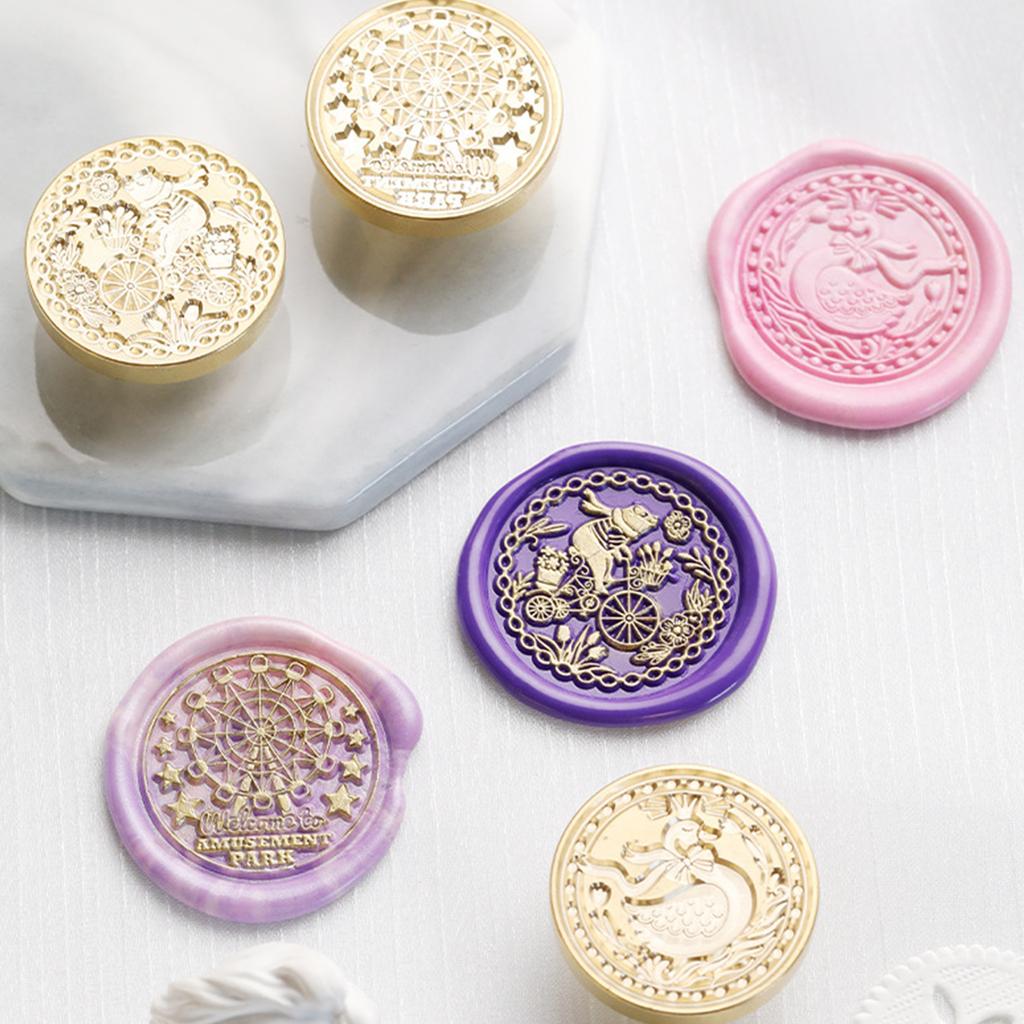 Emboss Sealing Wax Stamp Head Brass Sealing Stamp Wax Seal Stamp Head Replacement for Envelope Sealing Greeting Cards