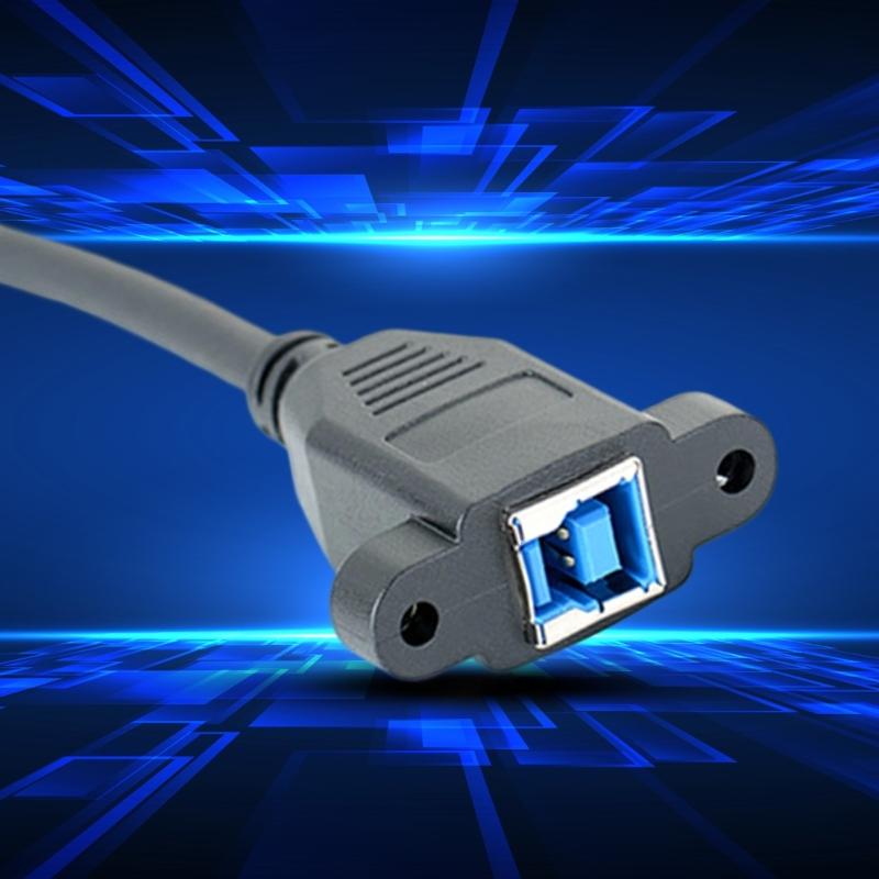 USB3.0 B Male To USB3.0 Female Printer Extension Cable Screw Mount Panel for Industrial Printer Hard Drive Enclosure