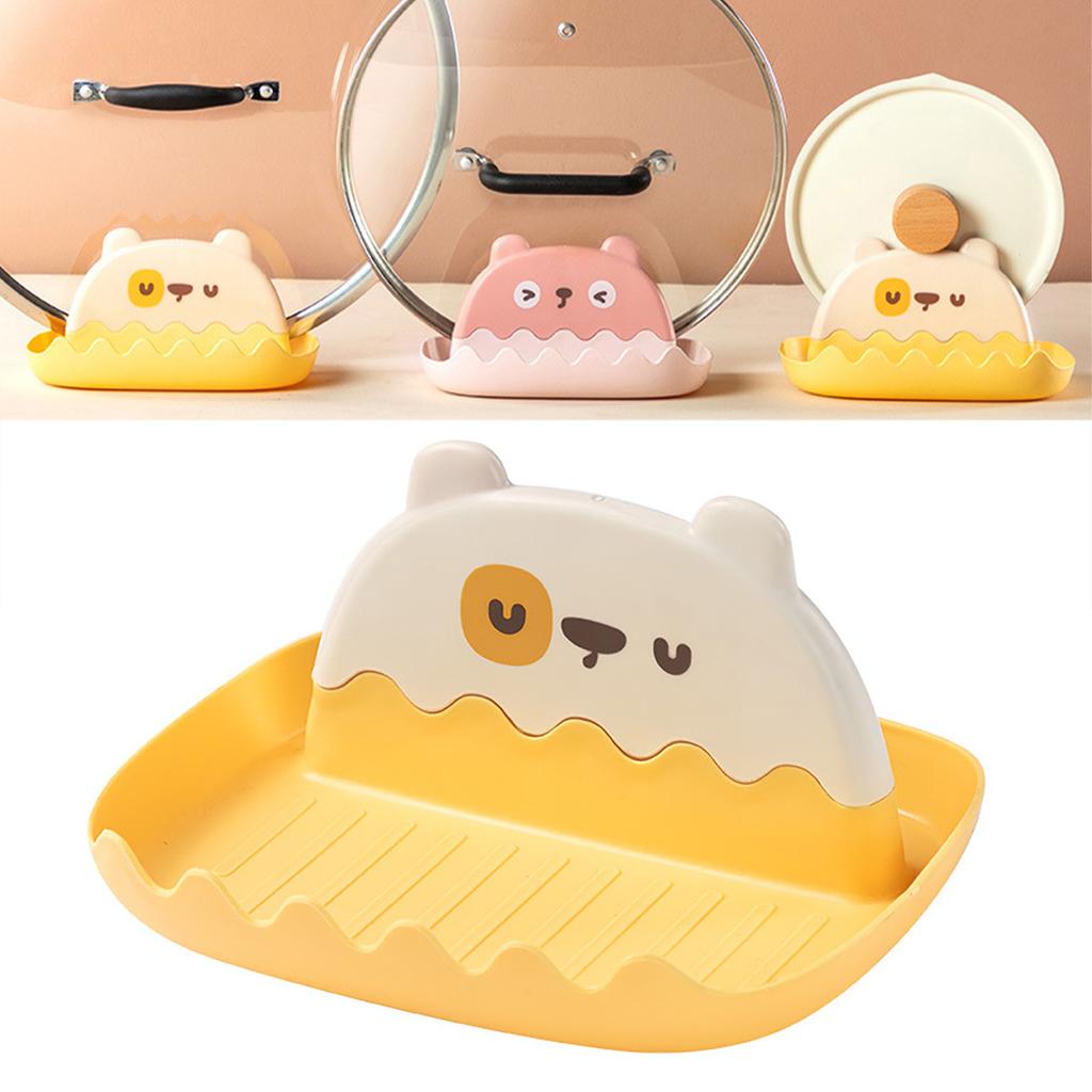 Spoon Rest with Lid Holder Thicken Prevents Deformation Pot Lid Utensil Rest for Household Kitchen