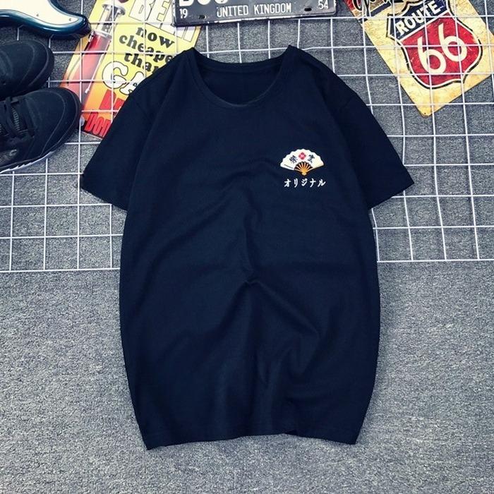 Japanese Trendy Brand Prajna Lucky Cat Tattoo Tattoo Printed Locomotive Short-sleeved T-shirt Men's and Women's Pure Cotton