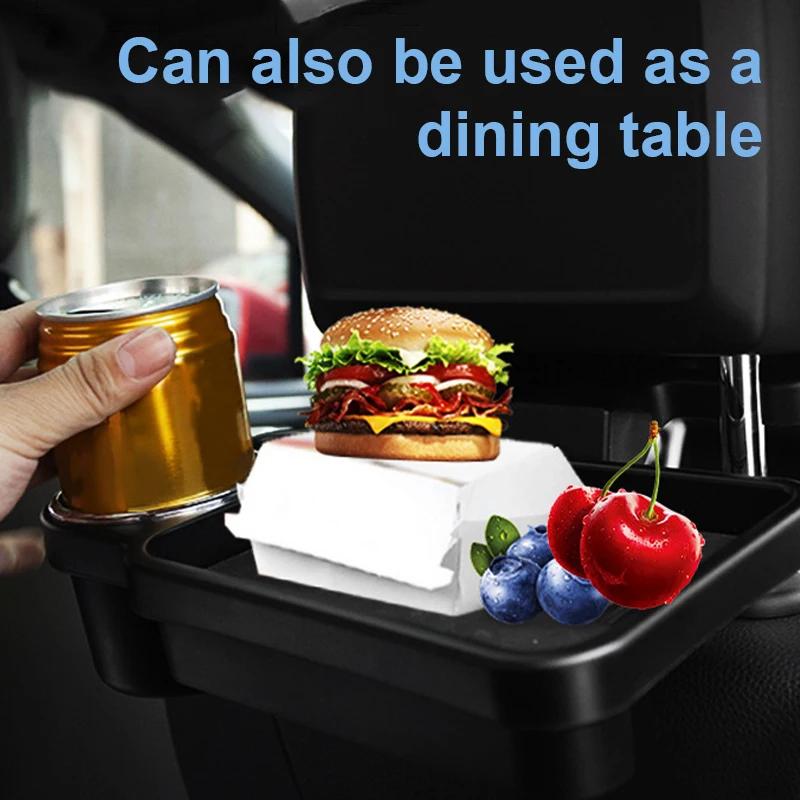 Car Foldable Dinner Plate For Kids Baby Tray Multi-functional Seat Headrest Table Drink Holder Phone Ipad Stand