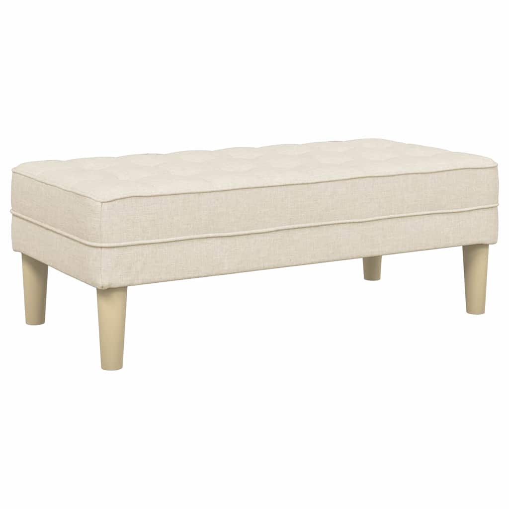 Bench with Cushion Linen 113 X 57 X 39 Cm Fabric