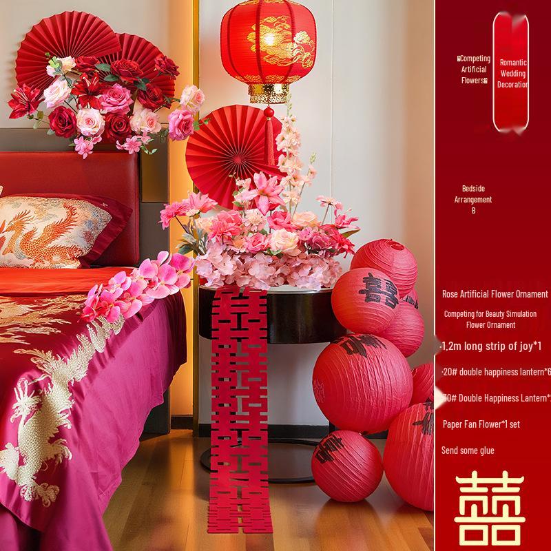 Wedding Floral Decorations: Bedside, Dining, and Desktop Arrangements for Festive Occasions and Engagements.