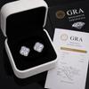 GRA Certified Beaded Square Halo Moissanite Stud Earrings Round Brilliant Center Stone 925 Sterling Silver Pass Diamond Tester