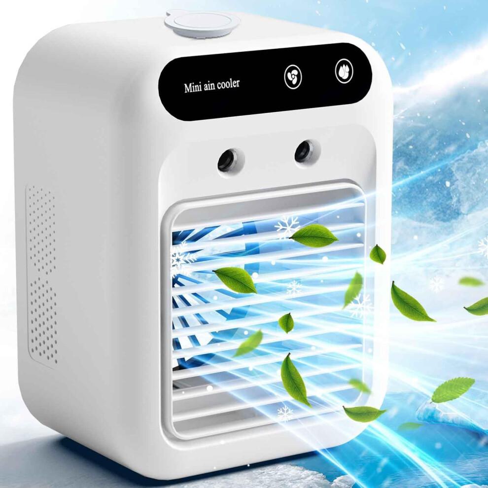 Personal Cooling Fan with Humidifier, Portable Air Conditioner – 2 Spray Modes & 2 Speeds, 2000mAh Rechargeable Battery