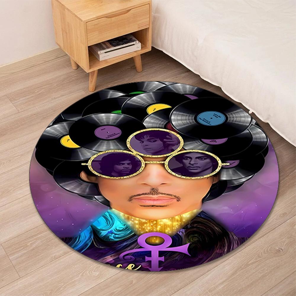 Prince Printed Round Rug Carpet Chair Rug Area Rug Entryway Doormats,for Office Chair Living Room Bedroom Kitchen Room.