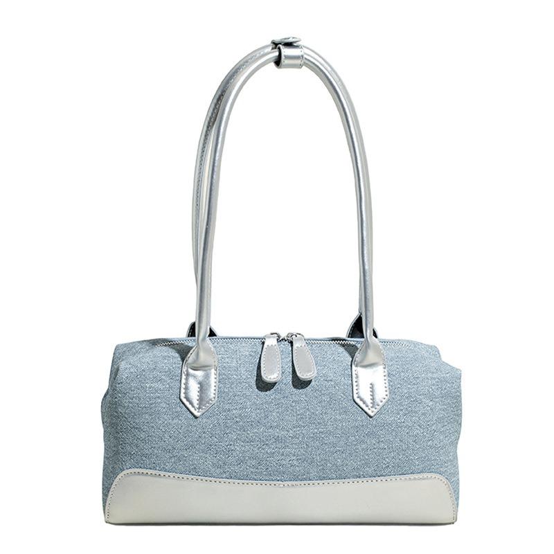 

Summer new versatile bowling bag niche design tote bag high-end temperament shoulder armpit bag серебряный