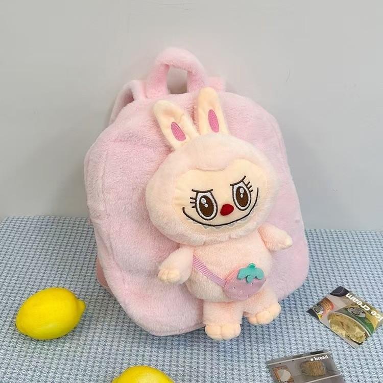 Labubu Backpack Doll Plush Toy Backpack Cute Cartoon Peripheral Girl Heart Student Backpack