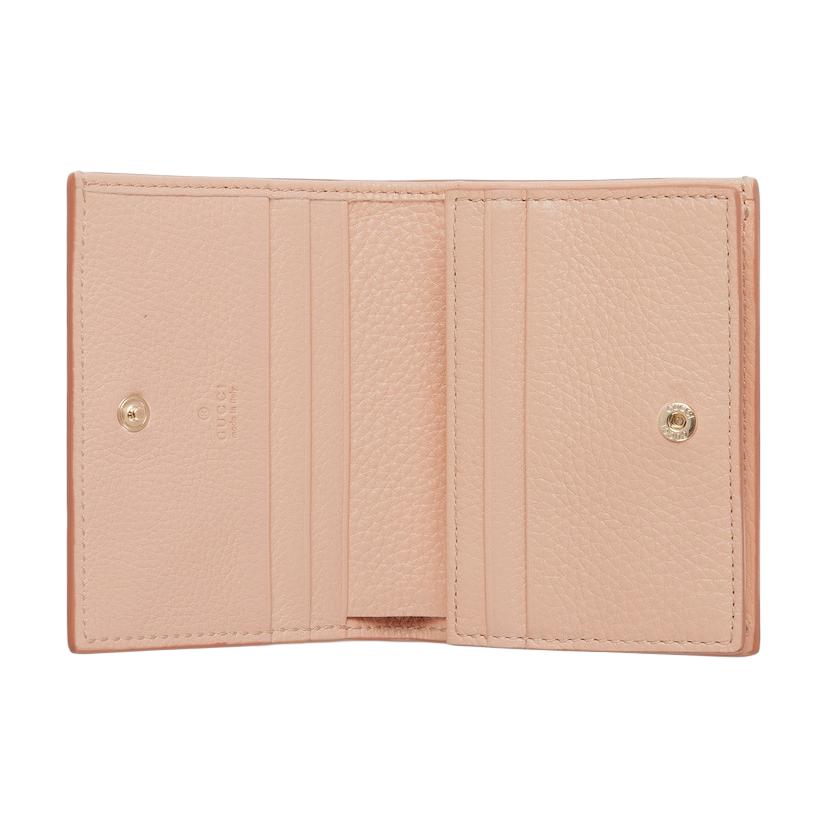 Gucci GG Emblem Embossed Logo Snap Closure Leather Mini Wallet Women Wallet Light-Pink 815901-AAEEM-6802