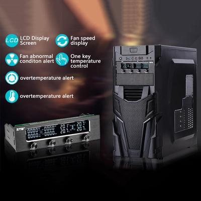 STW PC CPU 4 Channel Fan Controller Speed Control LCD Cooling