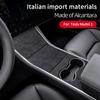 For Tesla Model 3 2017-2020 Alcantara Car Central Console Gear Shifter Panel Modifed Decorative Cover Pad Sheath Shell Sticker