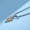 Titanium Steel Luxury Diamond Lightning Necklace - Unisex Hip Hop Style Non-Fading Disco Pendant, Summer Trend.