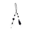 Heart Beaded Keychain Fashionable Resin Charm Phone Pendant for Youthful Women Colorful Beads for Bags and Phones