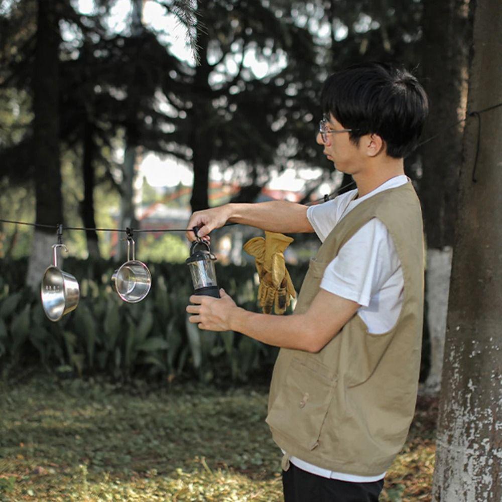 Adjustable Outdoor Clothesline Multifunctional Camping Hanging Rope Travel