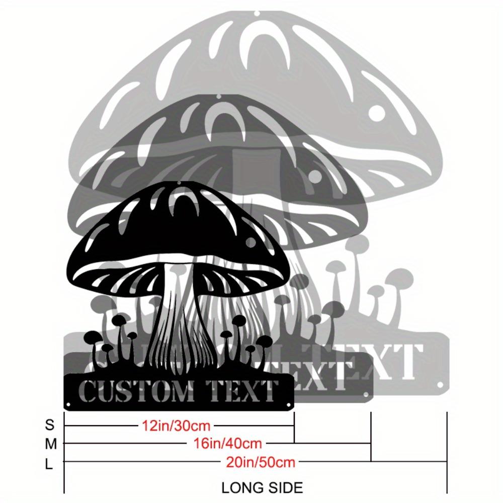 Custom Cartoon Mushroom Metal Wall Art Personalized Name Home Garden Detachable Sign S