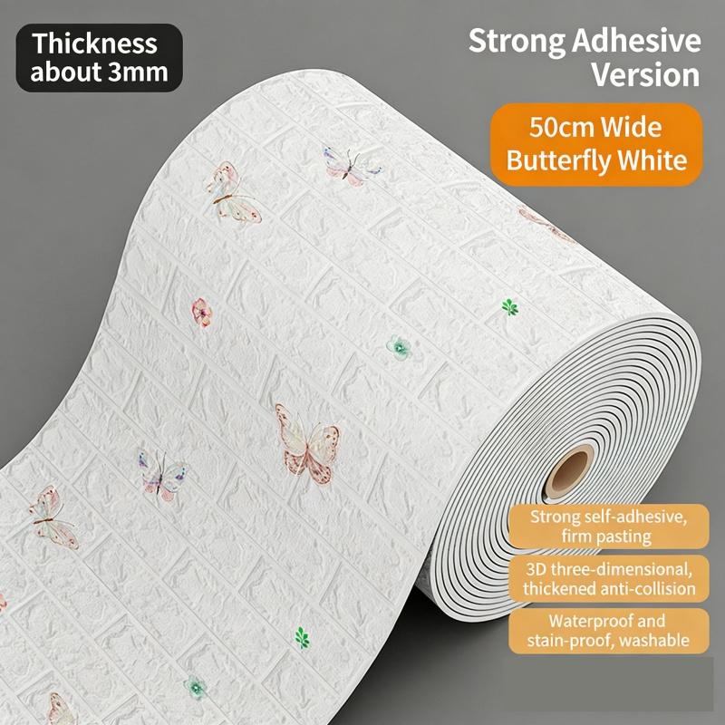 3D Self Adhesive Cartoon Foam Wall Panels Wallpaper for Kids Room Soft DIY Brick Wall Sticker Waterproof & Moisture Proof Home Decor