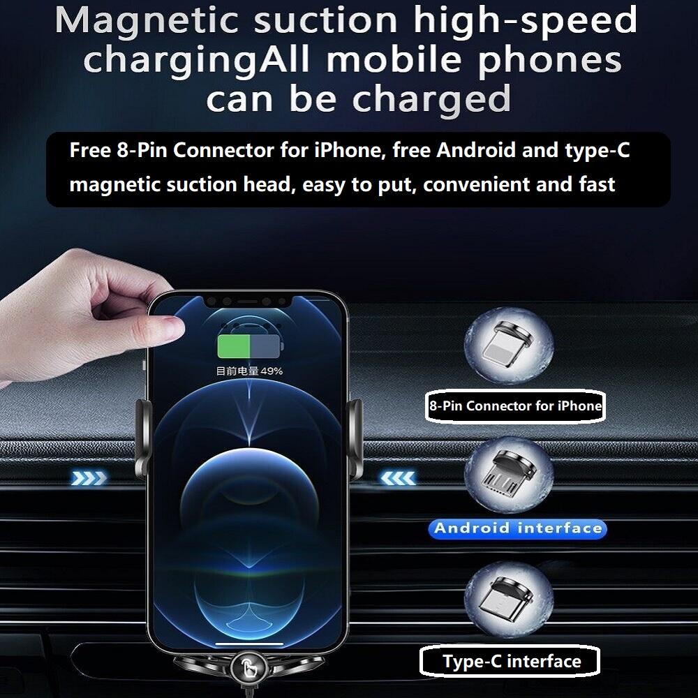 Car Phone Holder Fast Wireless Charger Charging Vent Locking 15W
