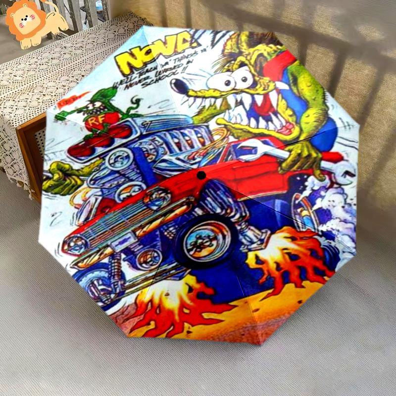 Rat Fink: Wild Ride Folding umbrella Suitable for all seasons Portable light printing Sun umbrella