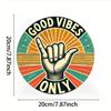Metal Poster Vintage 60s 70s Shaka Hawaii Peace Sign Positive Energy Beach House Wall Decor