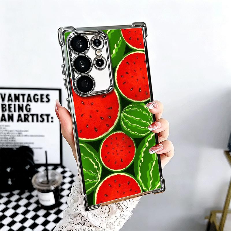 Wassermelone Sommerfrucht Weiche Handyhülle Für Samsung Galaxy S26 Ultra S25 Edge S24 FE S23 Plus S22 S21 + S20 Galvanisiert Anti-Fall Fu