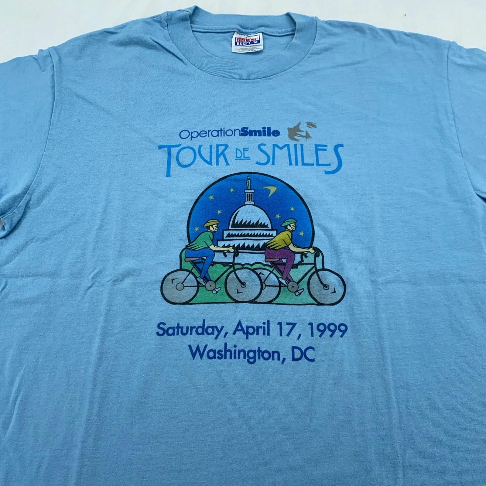 

vintage 90s OPERATION SMILE TOUR DE SMILES WASHINGTON DC BIKE RACE T-Shirt LARGE 4XL