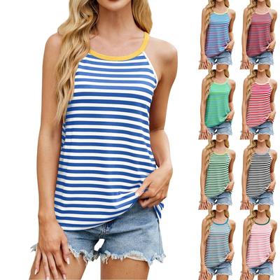Damen Lässig Bequem Verstellbar Sexy Rückenfrei Mode Gestreiftes Top Weste