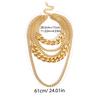Stylish Punk Women Multi-layer Curb Chain Statement Necklace Rock Hip-hop Jewelry Gift Jewelry Decor