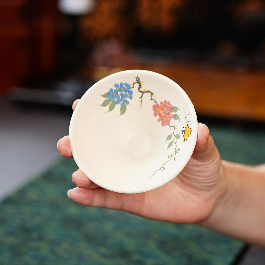 

80ml Yixing Zisha White Section Hydrangea Hat Teacup Elegant Tea Bowl Tea Pair Tea-tasting Smelling Cup Chazhan Master Cups Cha