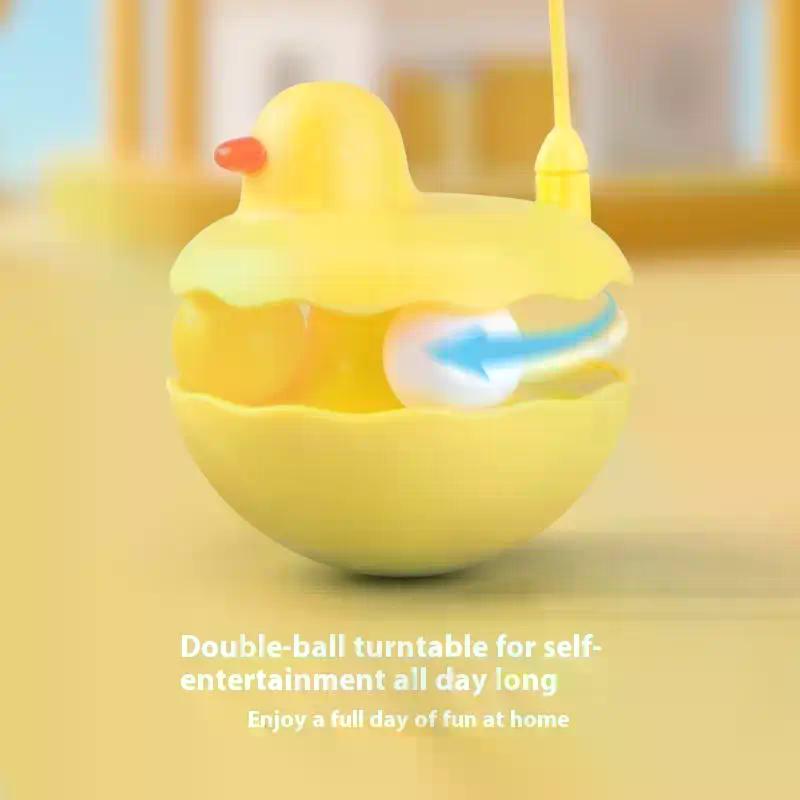 Tumbler Cat Teaser Toy With Removable Feathers & Bells - Self Amusing Kitten Play Wand Easy To Clean And Reassemble