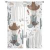 Set de modele cu cowboy și bufnițe Perdele transparente din șifon pentru decorarea livingului, dormitorului, voaluri pentru ferestre, perdea de tul