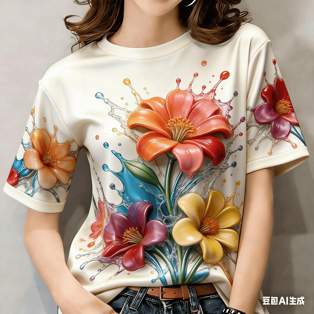 

Casual printed T-shirt - suitable for Water Splash Festival | streetwear 2XS