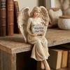 Angel Sitting Figurine Home Decor Art Sculpture Modern Living Room Bedroom Desktop Ornament Festival Gift for Family Friends