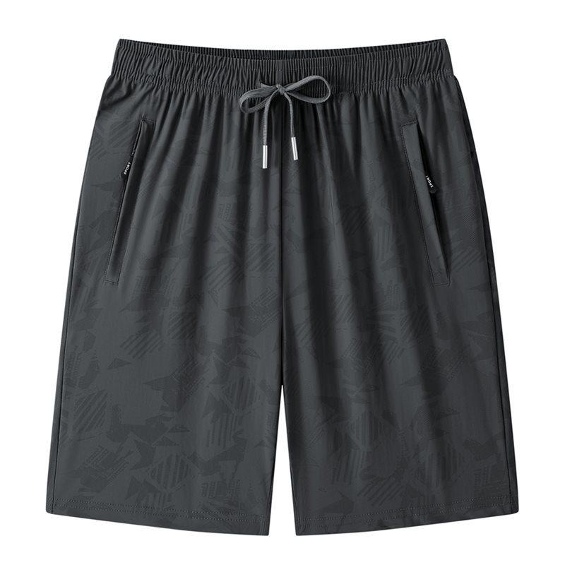 Plus Size Men's Ice Silk Breathable Bermuda Shorts - Summer Loose Fit with Drawstring.