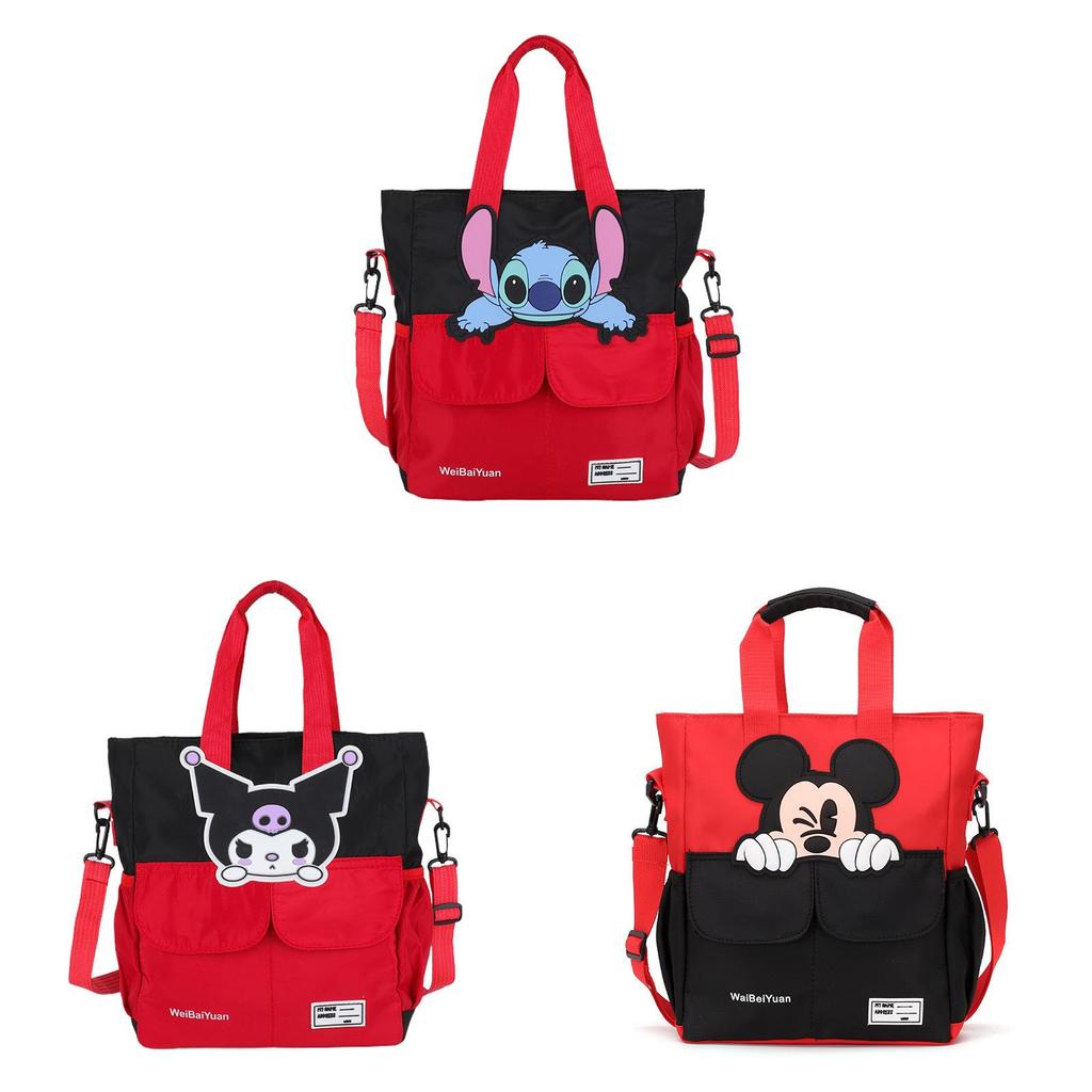 Lilo Stitch Kids Cartoon School Bag With Lightweight Nylon And Expandable Capacity For Elementary Students