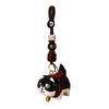 Flower Wooden Carved Dog Keychain Weave Rope Car Keyring Wood Shiba Inu Dolls Pendant  Students